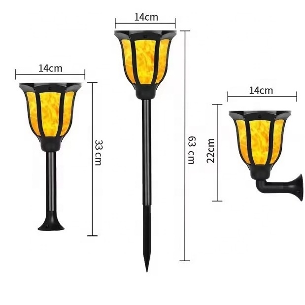 Outdoor Garden Landscape Waterproof Solar Garden lamp Flickering Flames Led Torch