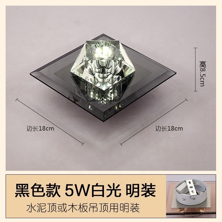 high class 3 inch 5w antique  aisle	modern crystal  ceiling spot light