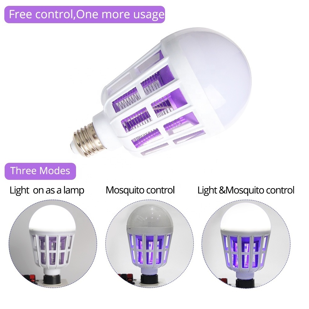 electric Mosquito killer lamp led bug zapper E27 LED Bulb 3 Modes Insect repellent Night Light 15W