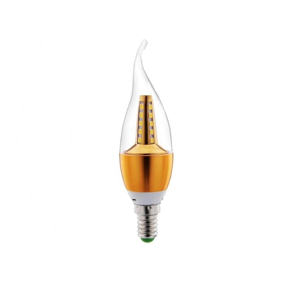 STOCK 0.5USD E14 5W 2835 SMD LED Candle Flame Light Bulb