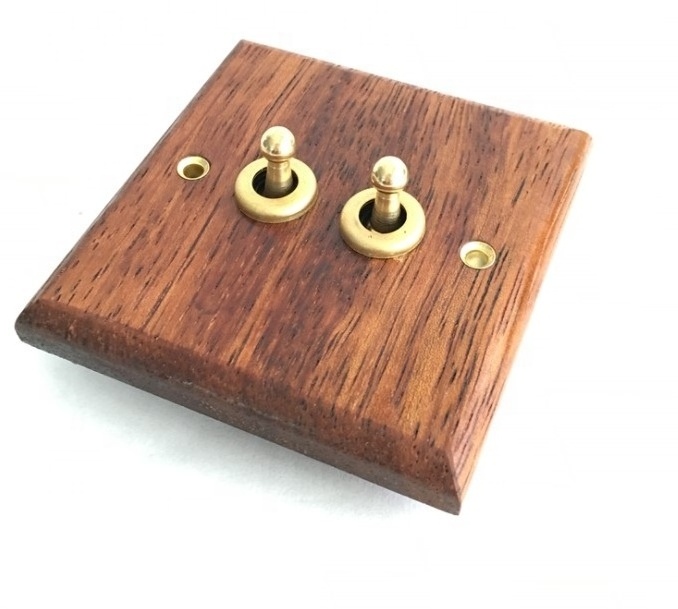 solid wood old retro brass light switch 1gang 2way wall sockets and switches uk