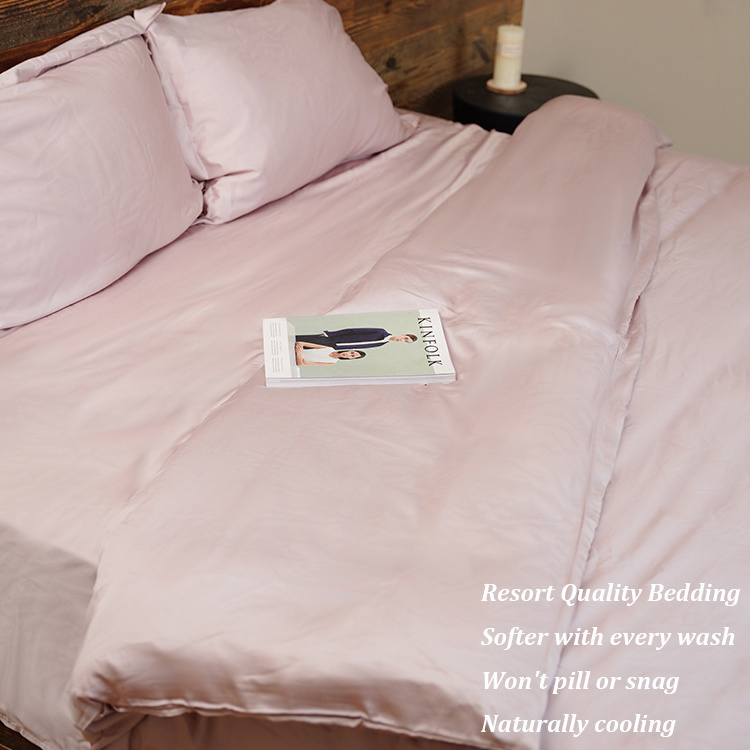 Wholesale Eco Friendly Ultra Silk and Smooth 100% Eucalyptus Lyocell Tencel Bedding sheets and duvet cover Set