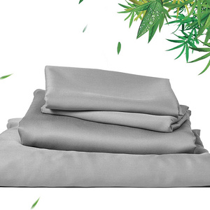 Natural soft Pure bamboo Flat Bed Sheet 300TC 400TC 100% bamboo bed sheets hotel bedding With deep pockets