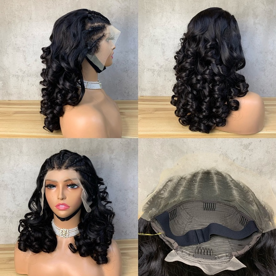 Short Wig Human Hair 13x4 Lace Front Human Hair Wigs For Black Women HD Transparent Loose Deep Wave Short Bob Wig Brazilian Bob