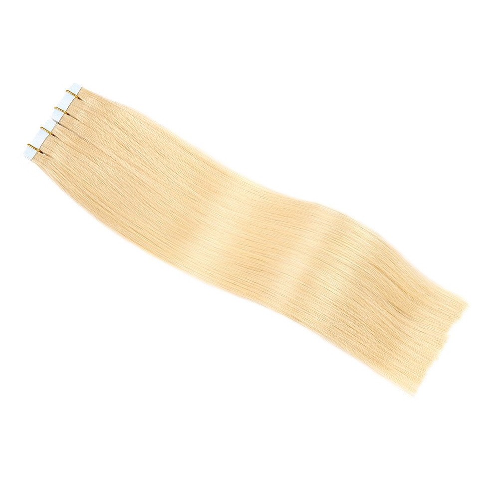 Wholesale 613# PU Tape Hair Extensions Double Wefted Virgin Human Hair Cuticles Aligned Tape Hair Weft For Black and White Women