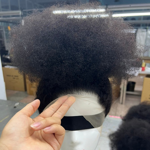 Hot Selling 360 Lace Afro Curly HD Transparent Lace Front Glueless Wig 100% Human Hair 180% Density 16 Inch Pre Plucked