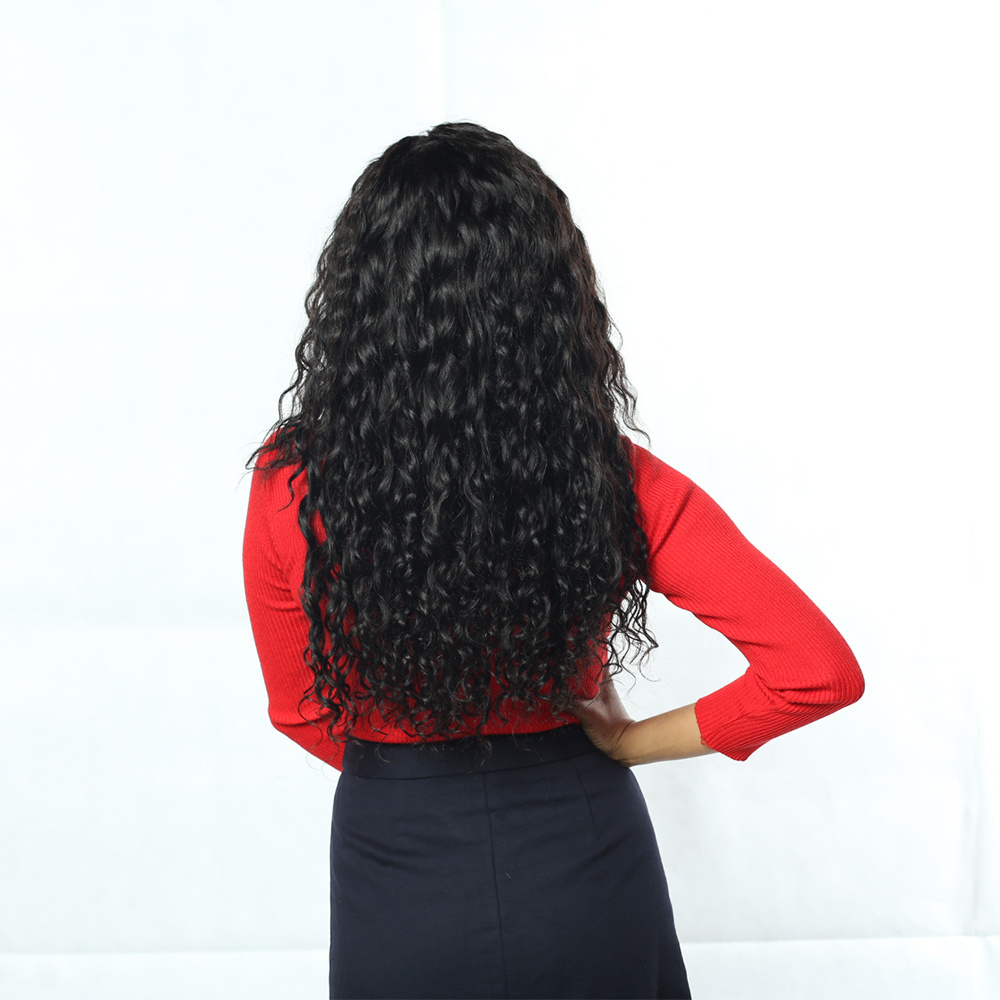 Hair Weave Full and Thick Water Hair Bundles with Closure Wholesale I0A Virgin Raw Cambodian Curly 100% Human Hair