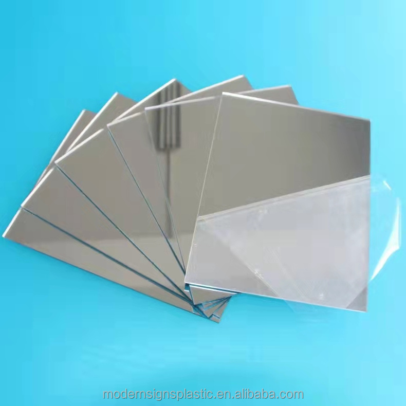 0.7-6mm painted back/adhesive glued mirror PMMA sheet Acrylic Mirror Sheet