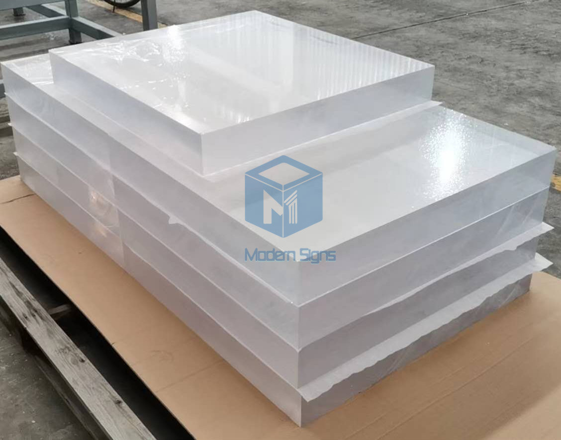 High quality large size 100mm 80mm clear transparent plastic acrylic aquarium panel sheet