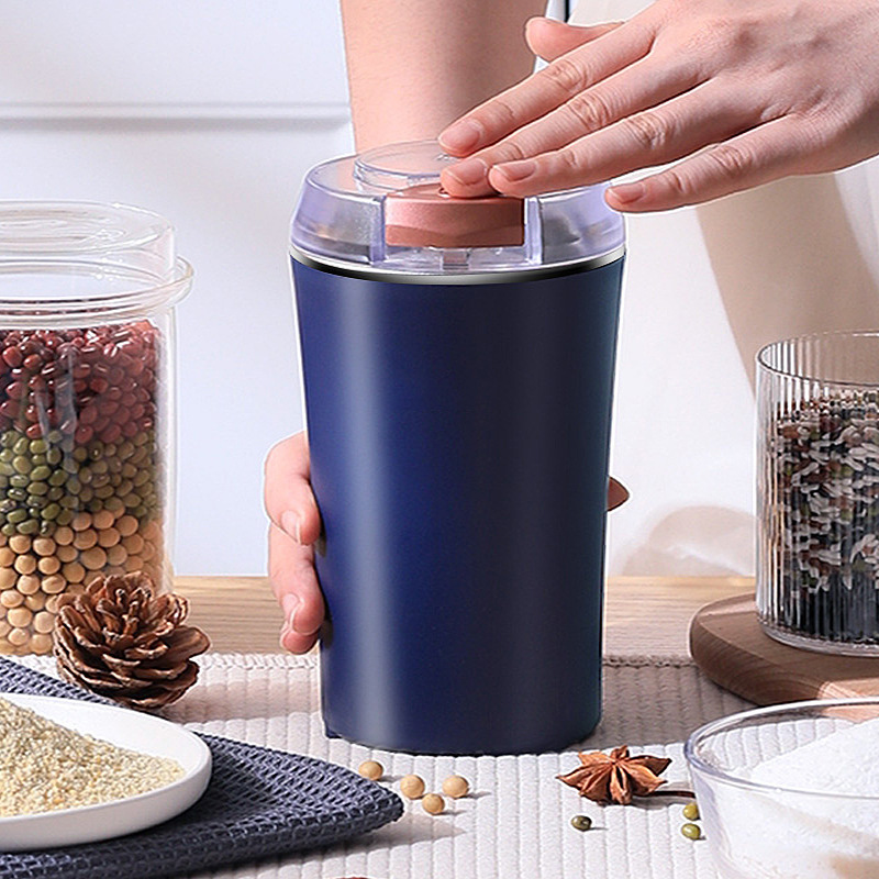 Mini Electric Grain Mill Coffee Beans Grinder Nuts Herbs Pepper Small Flour Stainless Steel Fine Grinding Kitchen Machines