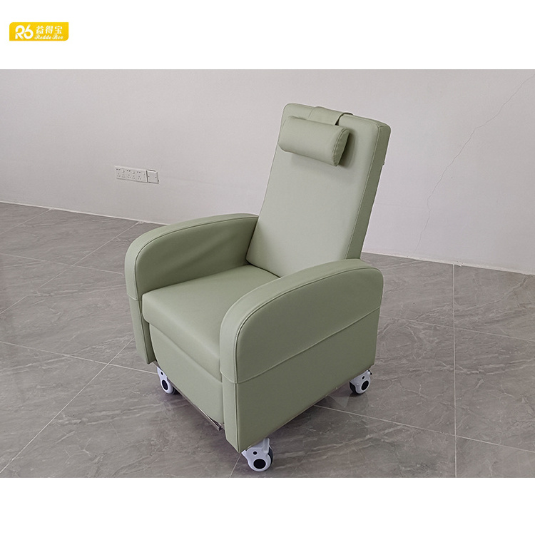 Redde Boo comfortable green PU leather chairs with steel frame for the elderly reclining sofa chair with wheels