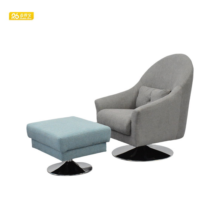 Swivel Accent Chair With Ottoman Mid Century Modern Velvet Lounge Chair With Footrest Comfy Oversized Armchair Leisure Chair