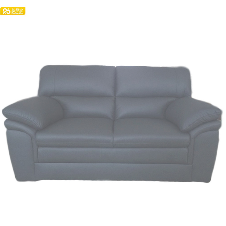 China modern style double sofa with black genuine leather