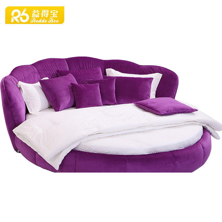 Guangdong furniture round bed set, 3d king size round bed sets for furniture factory