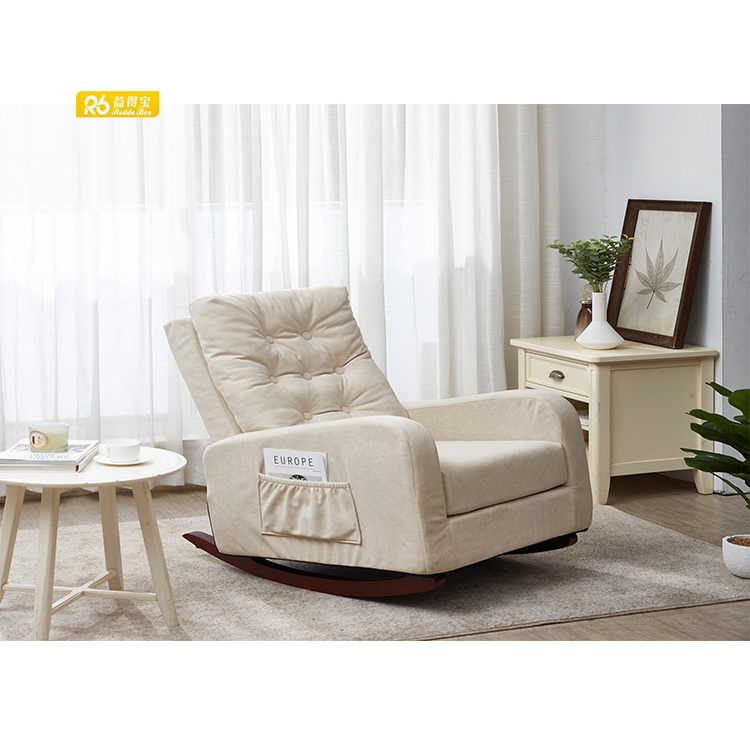 Wholesale single recliner sofa chairs nordic modern rocking sofa chair living room rocking chair