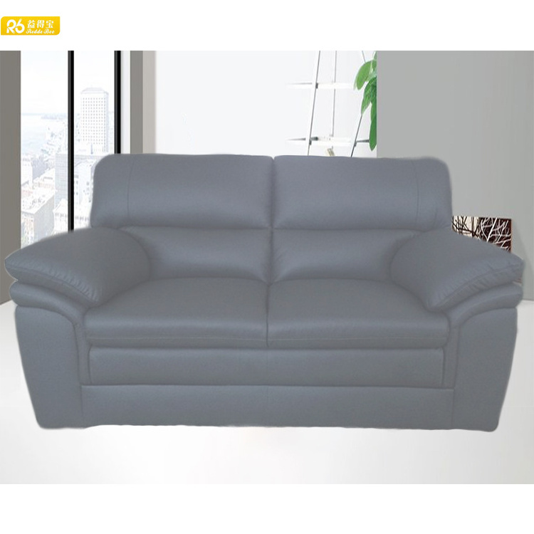 China modern style double sofa with black genuine leather