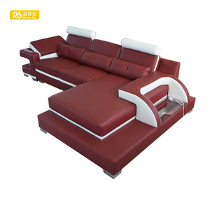 Floor corner sofa elegant modern design l shaped leather sofa