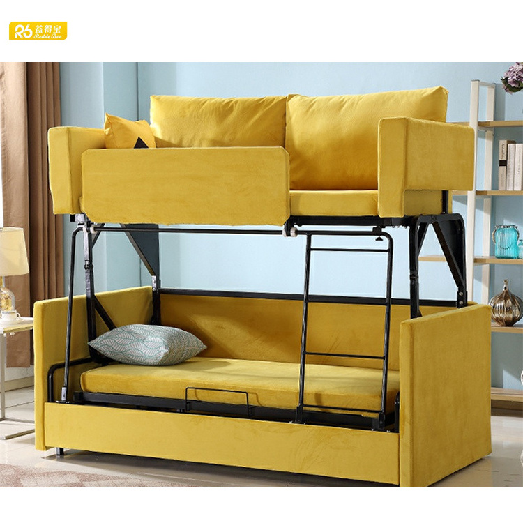 modern furniture 3 in 1 sofa bed metal folding 3 seat sofa bunk bed for home with bed and mattress from china sofa factory