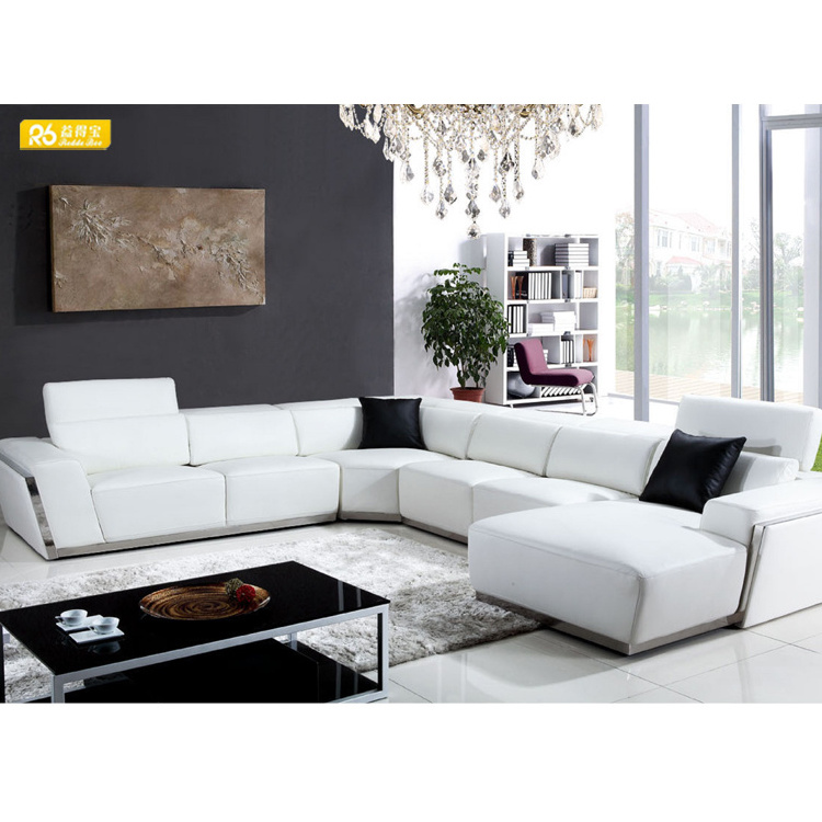 2024 Cheap Living Room Furniture Sofas Sectionals L Shape Leather Sofa Set With Customize Material Function Table