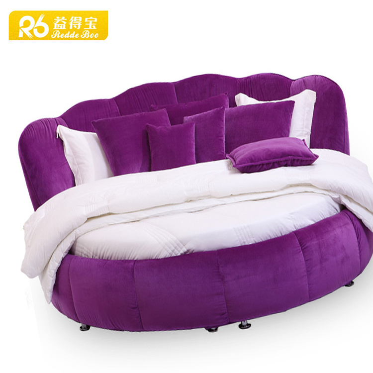 Guangdong furniture round bed set, 3d king size round bed sets for furniture factory