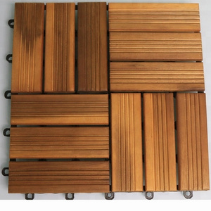 DIY solid teak wood deck tile flooring garden furniture acacia wood decking tile