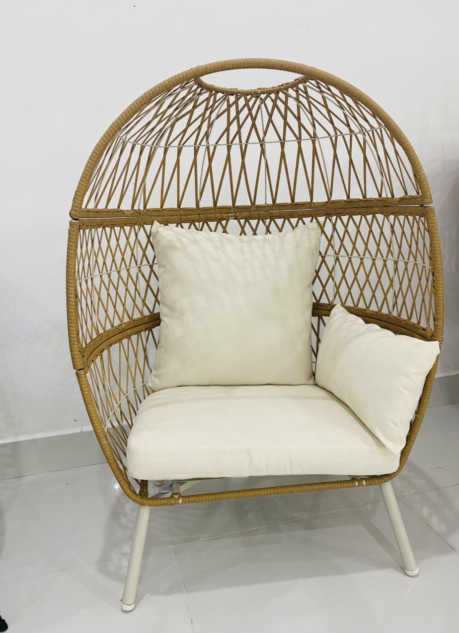 Best seller Patio hanging rattan swing with stand rattan safe and sturdy outdoor egg chair swing from Vietnam