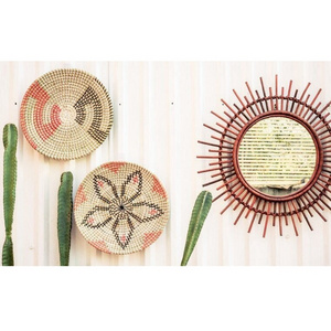 Vietnam new design seagrass wicker wall baskets wall plates hanging decor items