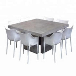 lightweight fiber concrete cement furniture tables cement top with acacia wooden leg