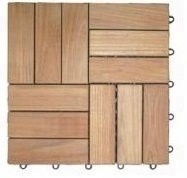 DIY solid teak wood deck tile flooring garden furniture acacia wood decking tile