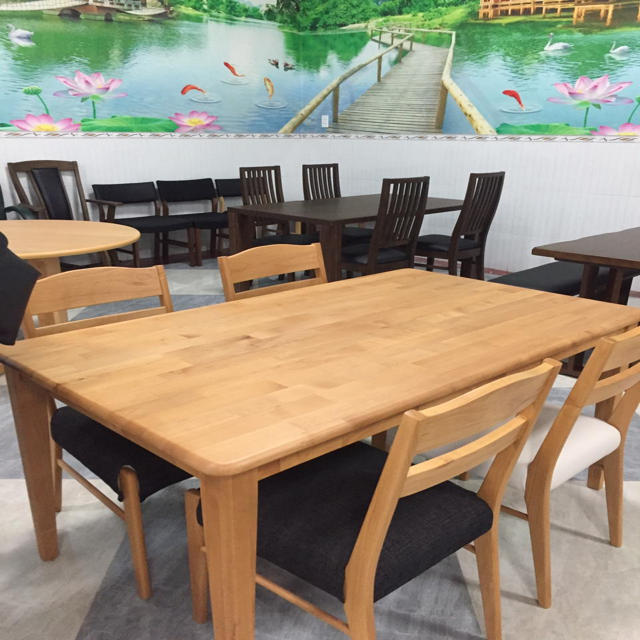 Viet Nam high quality rubber acacia oak wood dining set indoor furniture living room sofas bedroom furniture  dining furniture