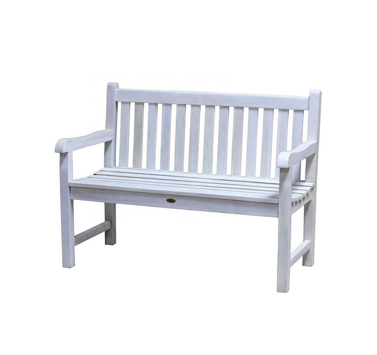 White Outdoor Garden Bench 2-Seater Eucalyptus Bench Garden Furniture Wooden Bench Patio Teak Look on sale