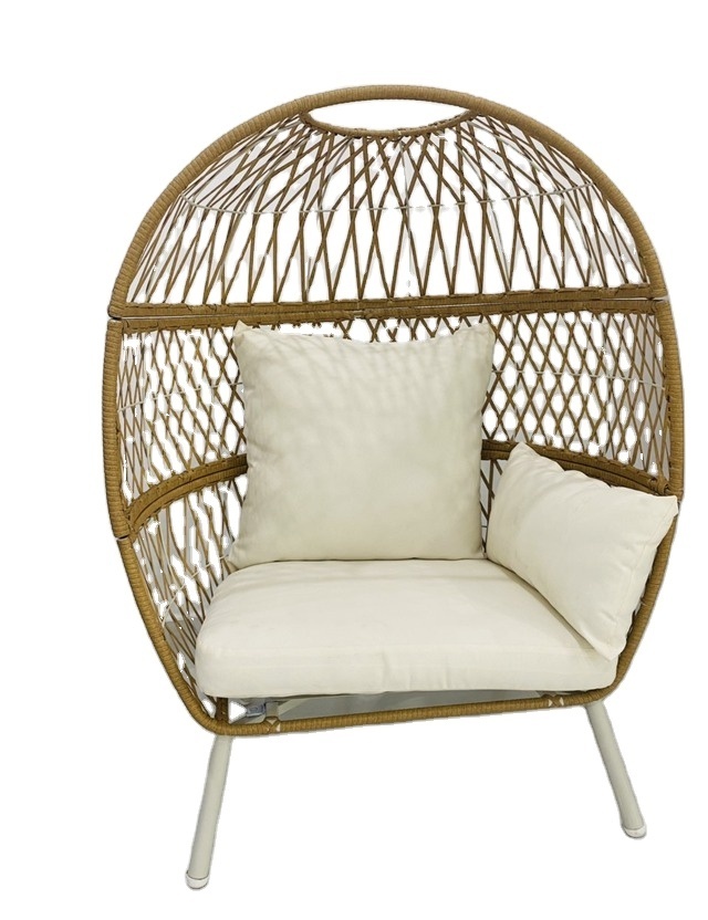 Wholesale Patio Outdoor Garden PE Rattan Half Egg Shape Leisure Lounge Rattan Wicker Chairs for Garden Patio