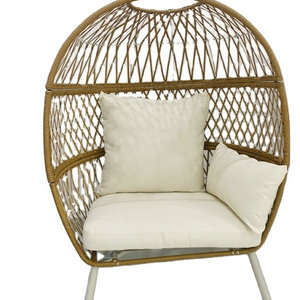 Wholesale Patio Outdoor Garden PE Rattan Half Egg Shape Leisure Lounge Rattan Wicker Chairs for Garden Patio