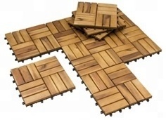 DIY solid teak wood deck tile flooring garden furniture acacia wood decking tile