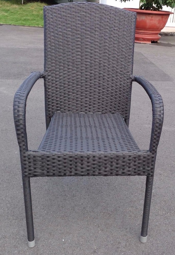 durable quality PE plastic wicker rattan poly rattan synthetic stacking chair outdoor garden furniture Vietnam wicker furniture