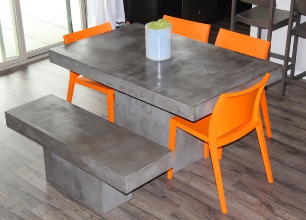 lightweight fiber concrete cement furniture tables cement top with acacia wooden leg