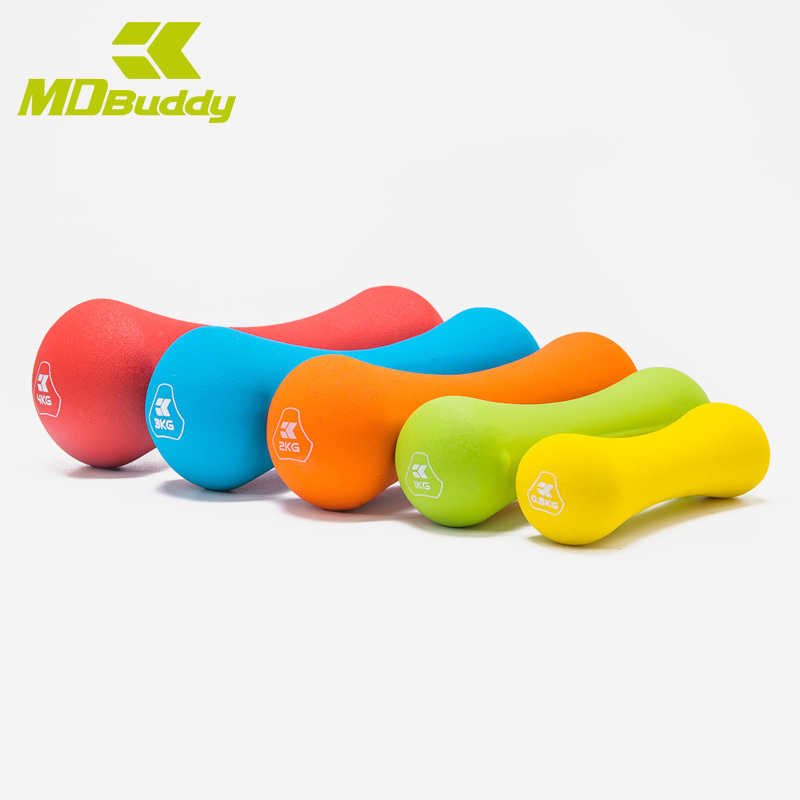 MDBuddy Bone Hex Triangle Neoprene Vinyl Dumbbells Weights