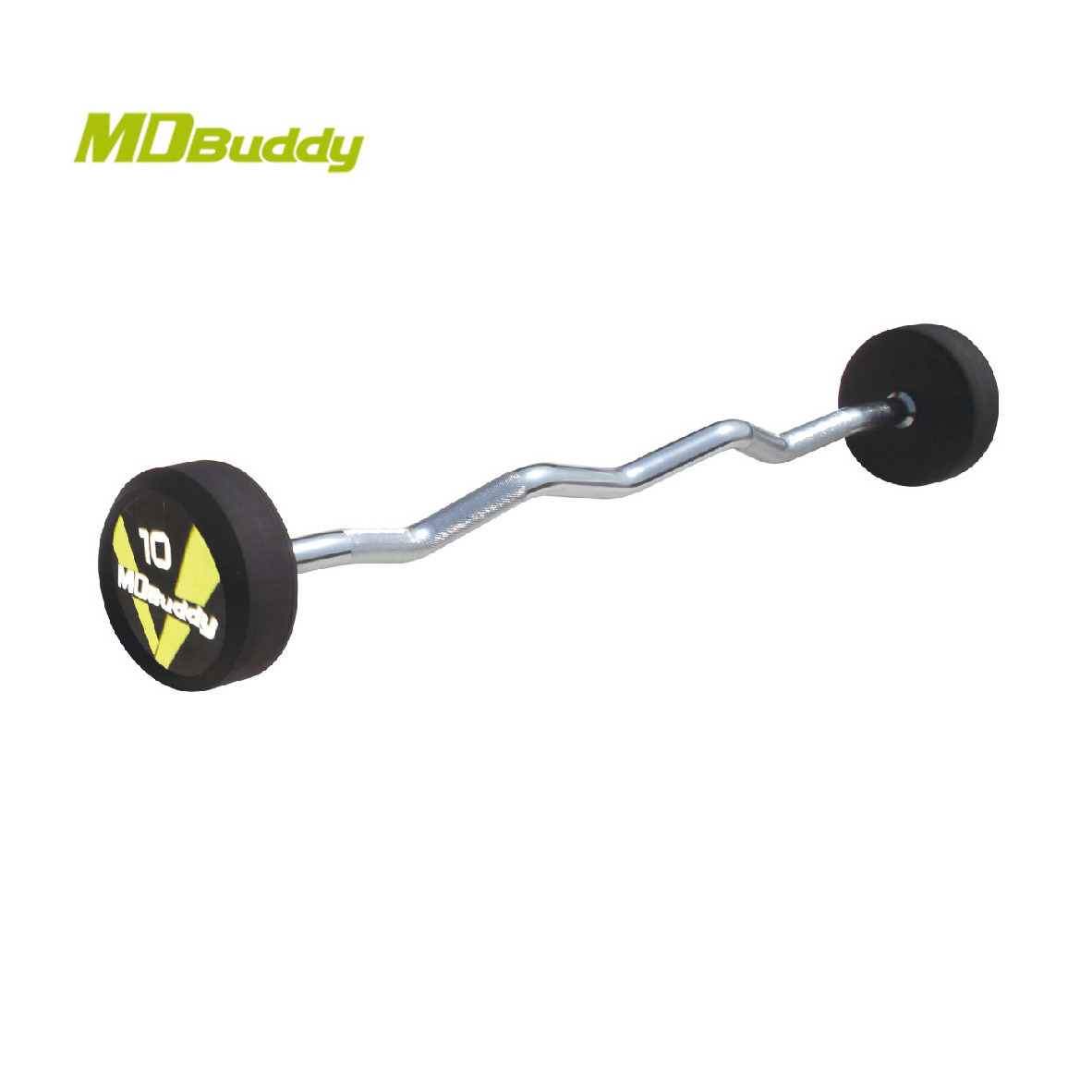 MDBuddy New Design Rubber Coated Weighted Lifting Barbell Set Fixed Barbell