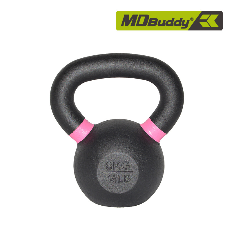 MDBuddy Iron Cast Power Kettlebell with Color Ring Free Weights for Strength Training