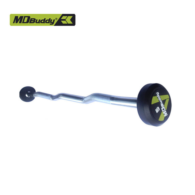 MDBuddy New Design Rubber Coated Weighted Lifting Barbell Set Fixed Barbell