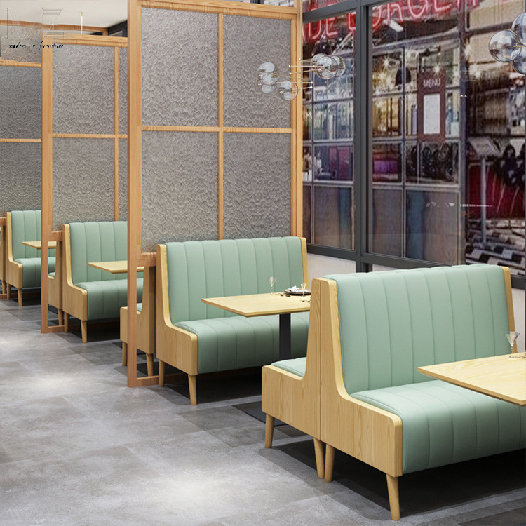 Commercial Use Wood Frame Pu Fabric Upholstery Furniture Double Side Seating Booths Dining Sofa Booths For Restaurant