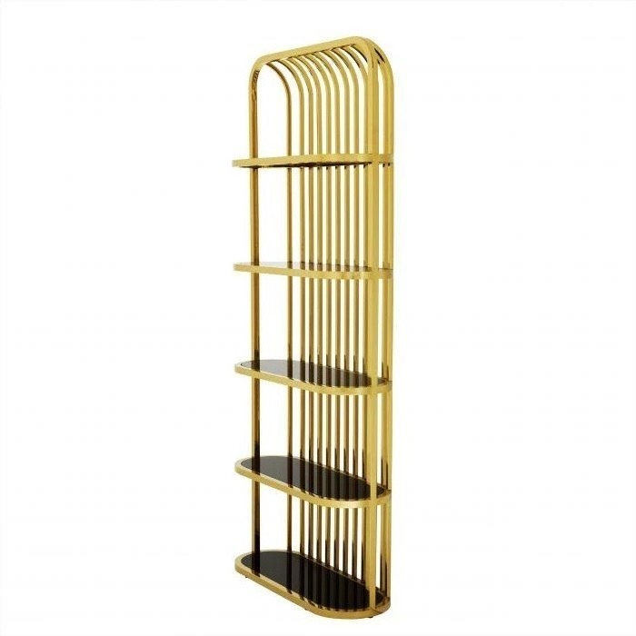 Gold Luxury Stainless Steel Shelf Rack Wine Display Stand Wine Cabinet