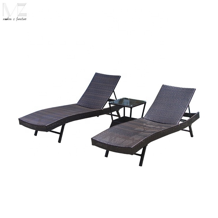 Modern Hotel Project Muebles De Jardn Outdoor Pool Furniture Sunbed Rattan Wicker Outdoor Sun Chaise Lounge Chairs