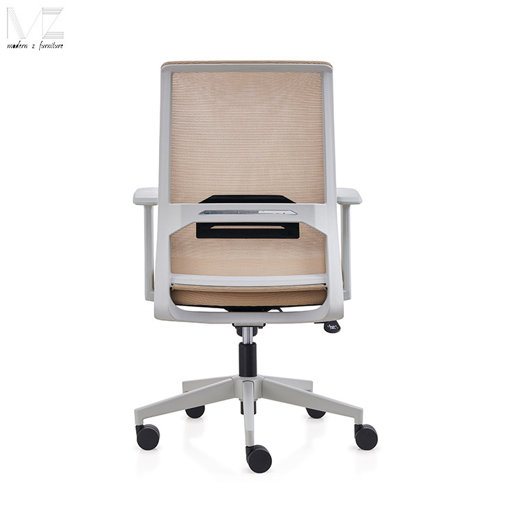 Foshan Comfortable Colorful Lift Swivel Black Mesh Back Recliner Computer White Office Visitor Chair With Wheels