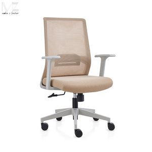 Foshan Comfortable Colorful Lift Swivel Black Mesh Back Recliner Computer White Office Visitor Chair With Wheels