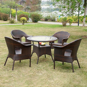 Modern Luxury Patio Rattan Wicker Restaurant Table Dining Chairs Set Aluminum Casting Outdoor garden Furniture Sets