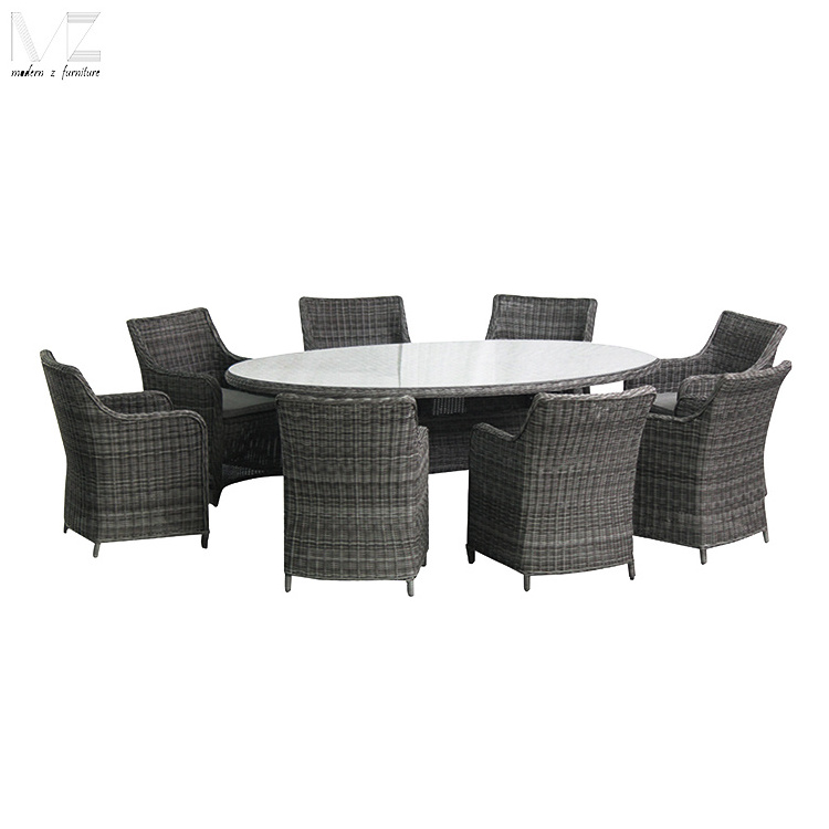 Outside round table waterproof patio lounge room furniture outdoor garden rattan dining sets