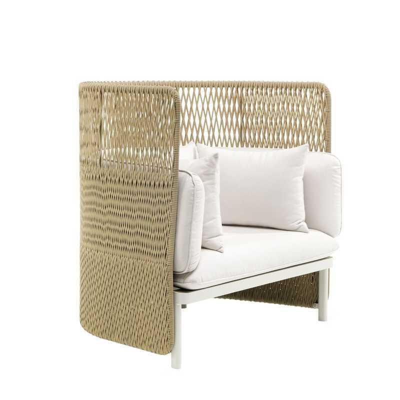 Bistro Modern Wicker High Quality Aluminum Outdoor Furniture Rattan Garden Single Sofas Set