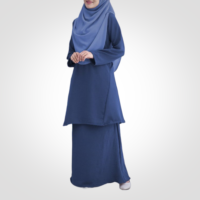 SIPO Modern Muslimah Dress for Women Customizable Eid Malay Muslimah Pahang Kurung Style Made from Polyester Fiber