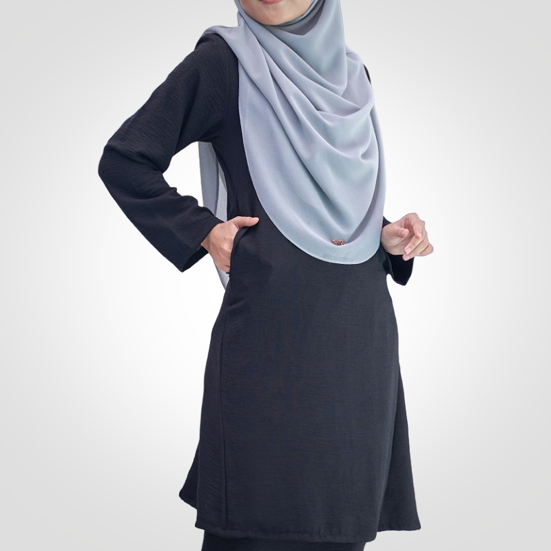 SIPO Modern Muslimah Dress for Women Customizable Eid Malay Muslimah Pahang Kurung Style Made from Polyester Fiber